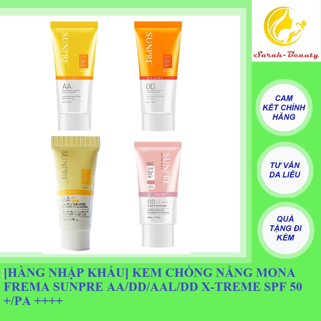 Kem chống nắng Sunpre mona frema AA/DD/AAL/DD X-TREME SPF 50+/PA ++++