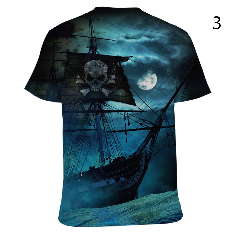 Áo Thun Tay Ngắn Cổ Tròn In Hình Thuyền Buồm Thời Trang 2022 Cho Nam Size XXS ~ 6XL
