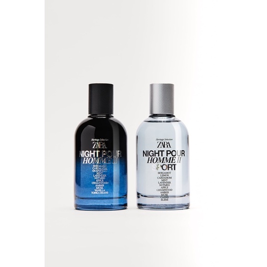 Set Nước Hoa Nam ZARA NIGHT POUR HOMME II EDP + NIGHT POUR HOME II SPORT EDP 100MLx2