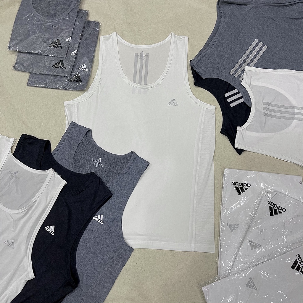 Áo thun tanktop 3 lỗ nam thể thao vải poly tạo sự đàn hồi cao thoáng khi "ADIDAS" Hàng chính hãng/Oshop