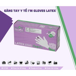 Găng tay cao su y tế không bột nhám đầu ngón hộp 100 cái hàng Thái Lan