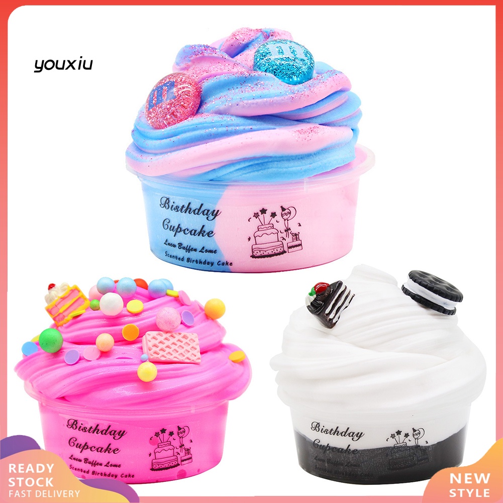 Slime Dẻo Ma Thuật Trộn Hạt Hình Đồng Hồ Và Bánh Kem Dễ Thương Cho Bé