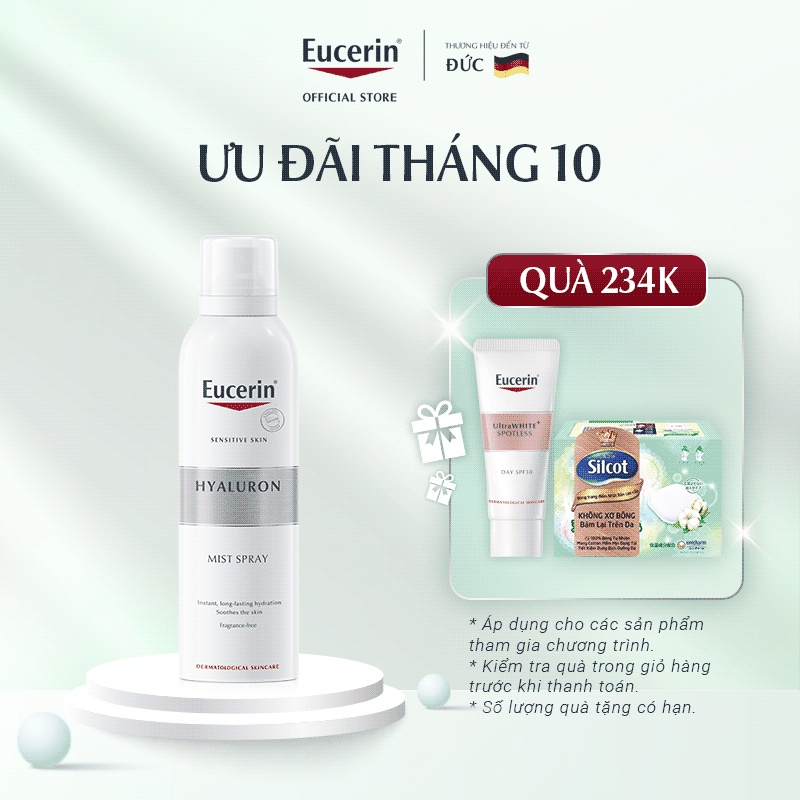 Xịt dưỡng ẩm & giảm nếp nhăn Eucerin Hyaluron Mist Spray 150ml