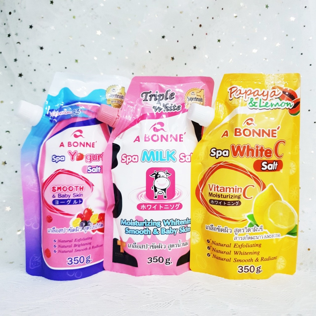 Muối Tắm Sữa Bò Tẩy Tế Bào Chết A Bonne Spa Milk Salt Thái Lan Toàn Thân 350gr Có Vòi