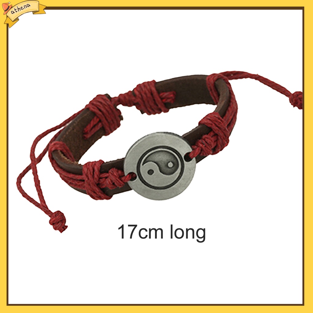 Vòng Tay Da Giả Nhiều Lớp Hình Âm Dương X5Z