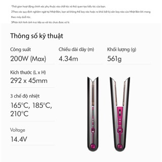 [Mã ELDYSON2A giảm 7% đơn 11TR] Máy duỗi tóc Dyson Corrale ™ (Xám đen/Hồng)