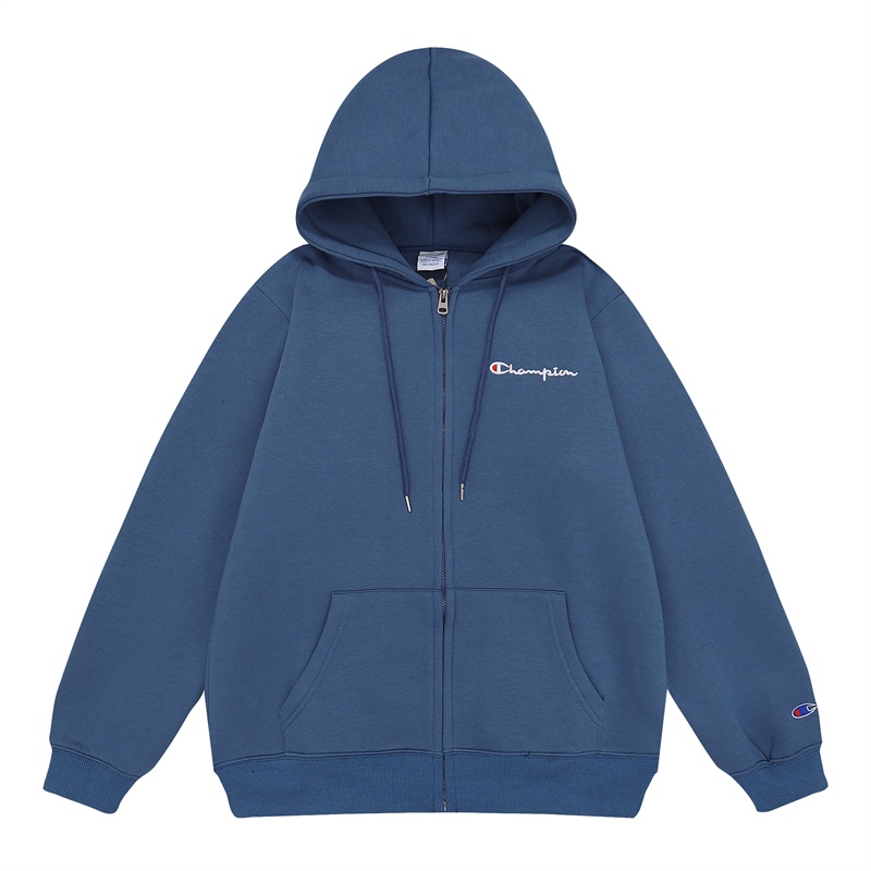 Áo Khoác Hoodie Phối Khóa Kéo Thêu Logo Champion Kiểu Cổ Điển 100% Chính Hãng Cho Nam