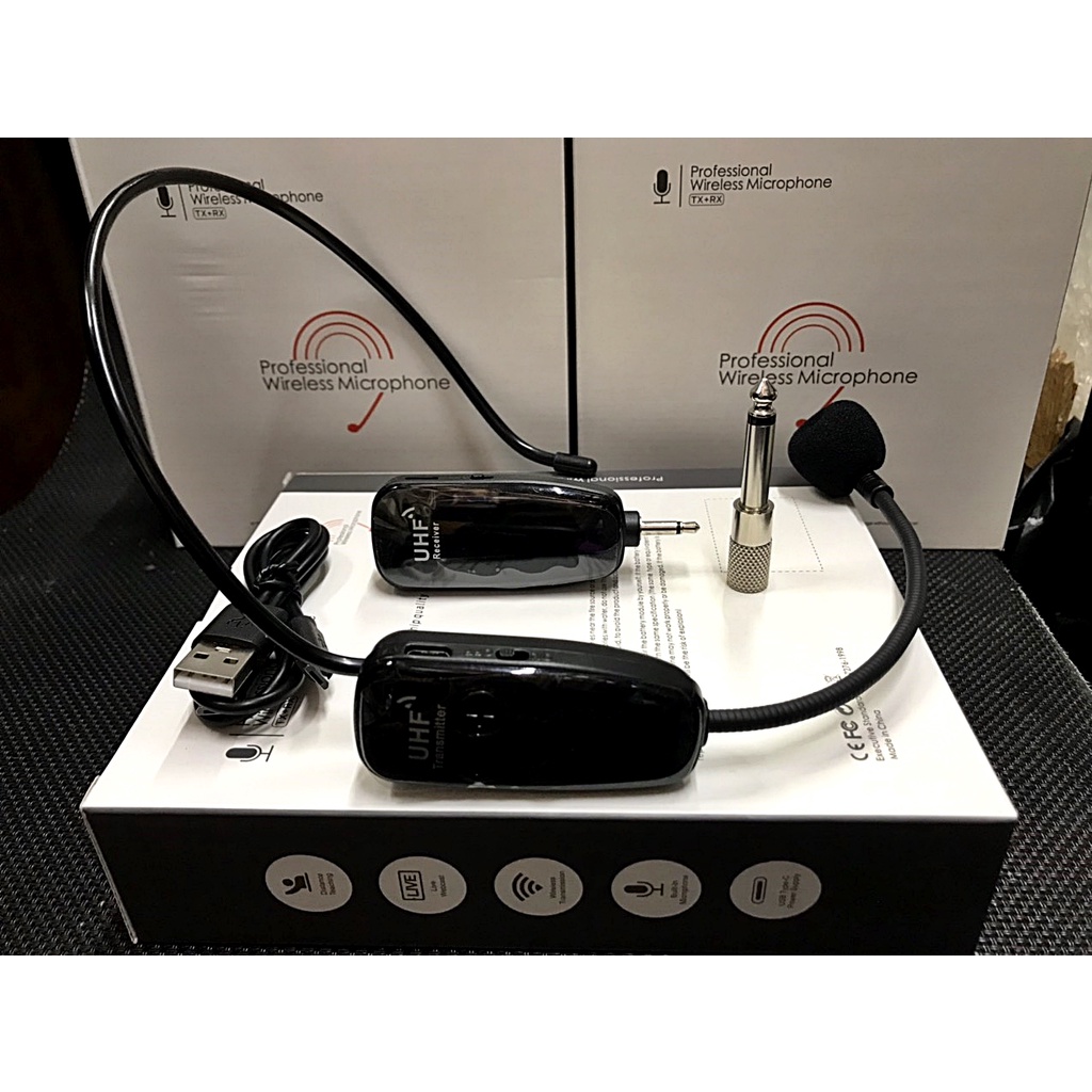 Micro đeo tai UHF dùng cho loa trợ giảng, loa kéo, amply
