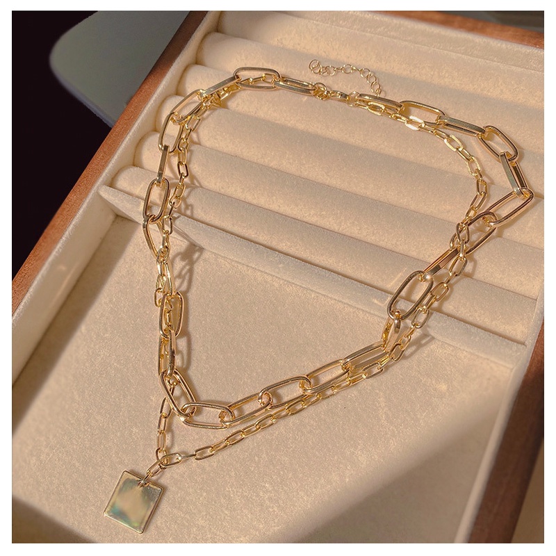 YeYi Vòng cổ Hai Lớp Bằng Kim Loại Nhẹ Sang Trọng Phong Cách Âu Mỹ Thiết Kế Thời Trang Mới Cá Tính Cho Nữ