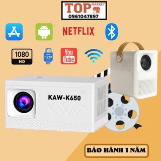 Máy chiếu thông minh gia đình, Máy chiếu mini KAW-K550, Độ phân giải Full HD, Loa to, Không cần màn chiếu, BH uy tín
