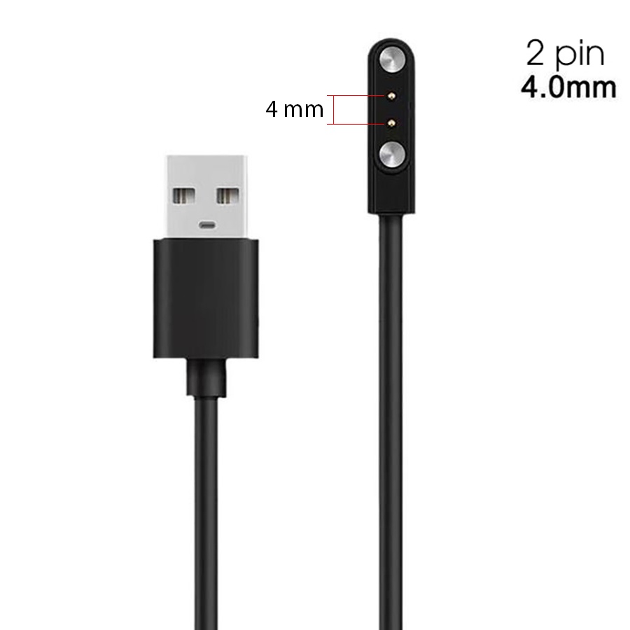 Dây cáp sạc từ tính cho đồng hồ thông minh / vòng tay định vị trẻ em GPS loại 2 pin 4mm