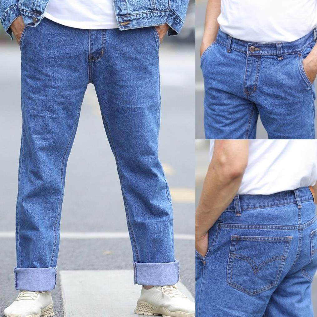 Quần jeans ống suông trung niên , mẫu túi chéo rất đẹp, chất vải cotton cao cấp loại 1, hình chup thật *