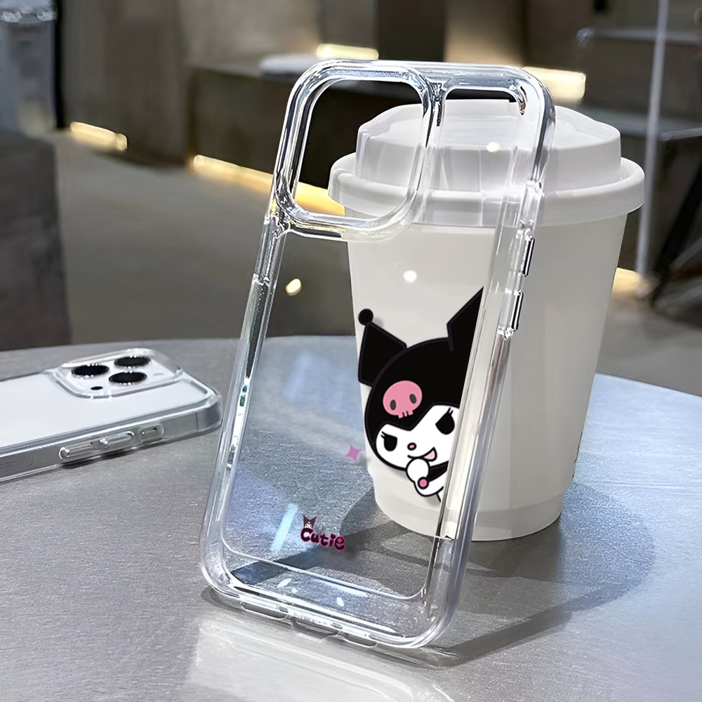 Ốp Điện Thoại Trong Suốt Họa Tiết Bò Sữa Kuromi Cho iphone 14ProMax 14Plus 13 11 12 7Plus X XR
