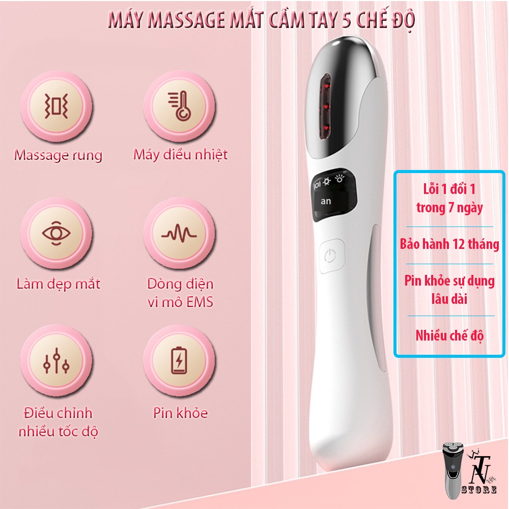 Máy massage mắt cầm tay đa năng 5 chế độ cao cấp,thư giãn trị thâm cuồng - TNSHOP [BH 12 tháng]