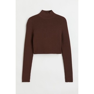 Áo len cổ 3 phân dáng croptop HM auth