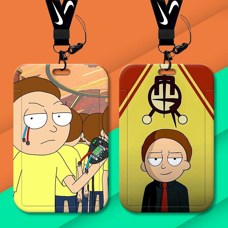 Ví Dài Đựng Thẻ ID / Thẻ ID In Hình Hoạt Hình Rick and Morty Có Dây Đeo Cổ Giá Đỡ
