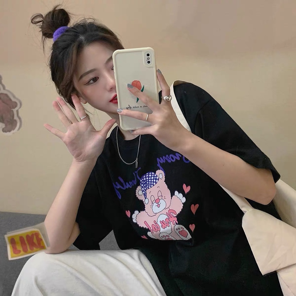 NRVP Áo Thun Unisex Mùa Hè Dáng Suông Tay Cộc Phong Cách Hàn Quốc Cho Nam Nữ