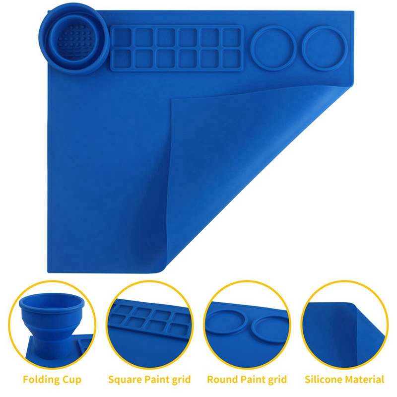 1 Tấm Silicon Chống Dính Chịu Nhiệt Có Thể Gấp Gọn Dùng Để Vẽ Tranh Giá Đỡ