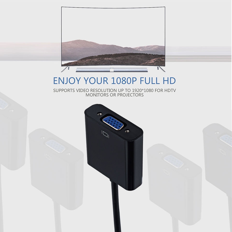 Bộ ChuyểN ĐổI HD 1080P HDMI-compatible Sang VGA Cho MáY TíNh BảNg / laptop / PC TV