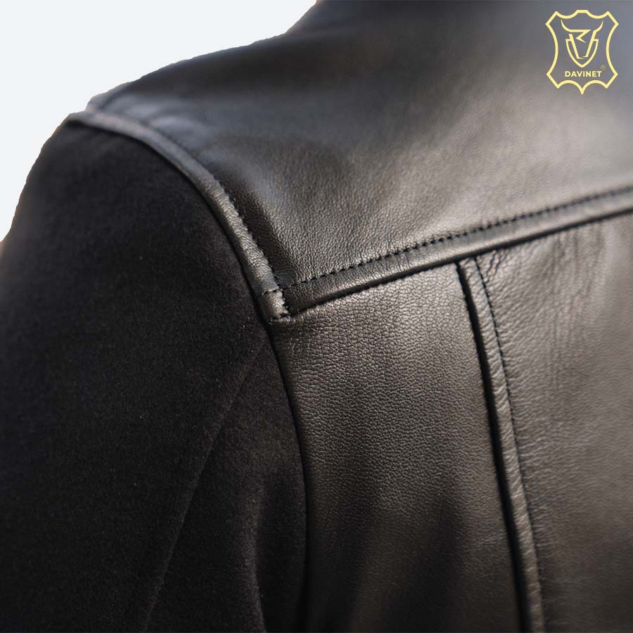 Áo Khoác Bomber Da Xịn Super Bowl DAVINET Am22-11, Da Xịn, Siêu Bền, Mềm Nhẹ, Bảo Hành 5 Năm