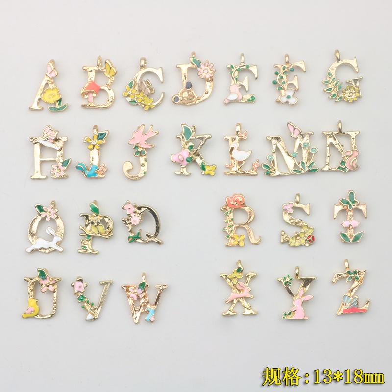 Phụ kiện làm bằng tay DIY Phụ kiện vật liệu làm bằng tay Hợp kim thả dầu Loại chữ tiếng Anh Mặt dây chuyền Vật liệu Linh kiện