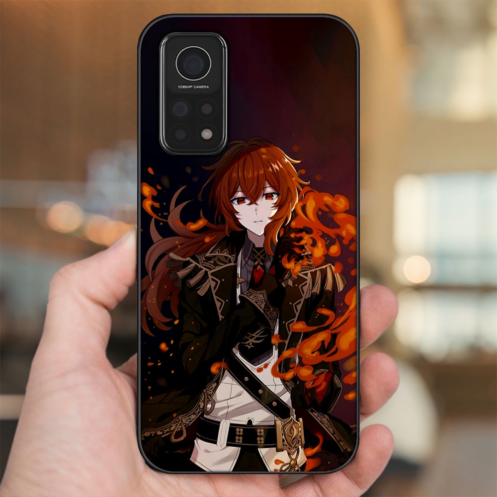 Ốp lưng Xiaomi Mi 10T Pro 5G viền đen in hình Diluc Genshin Impact