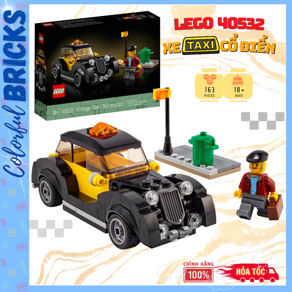 Đồ chơi lắp ráp LEGO 40532_Xe taxi cổ điển_Vintage Taxi (Chính hãng)