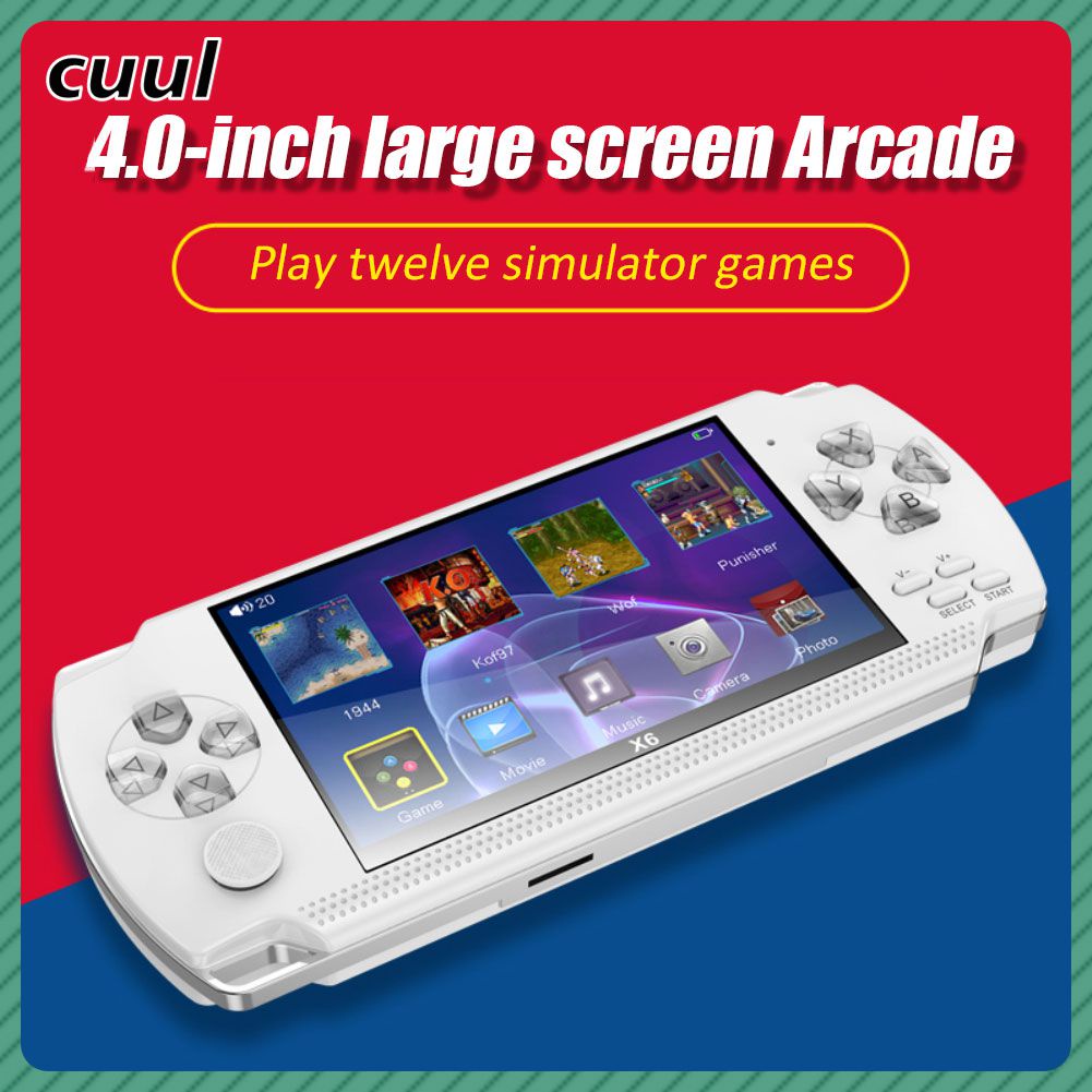 Còn Hàng X6 Retro Tay Cầm Chơi Game 4.0 Inch Màn Hình Lớn Arcade Game Cổ Điển Máy Mà Không Cần Máy Ảnh Cá Tuyết