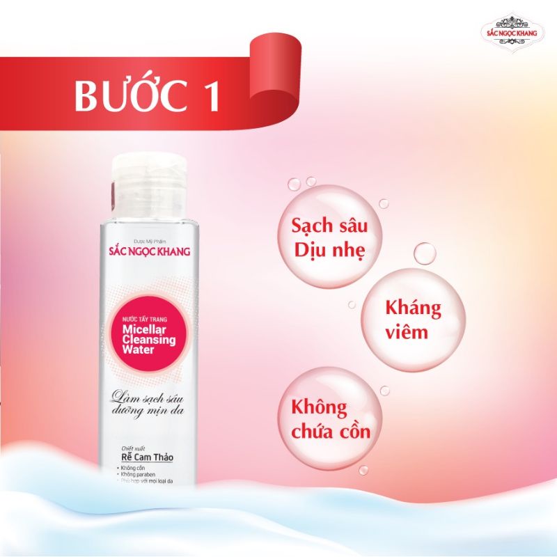 Nước tẩy trang nước hoa hồng và sữa rửa mặt, làm sạch da mặt