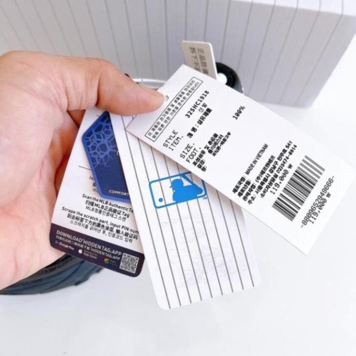 Giày MLB LA chữ xanh rep 1:1 full bill box, Giày Sneaker ulzzang thể thao nam nữ cổ ngắn đế độn 4cm tăng chiều cao N5
