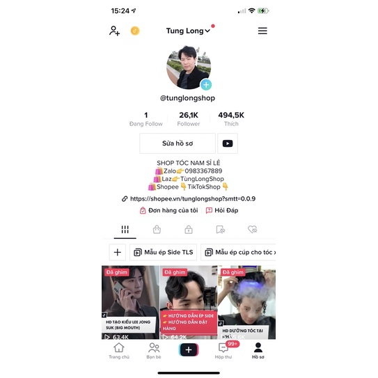 DẦU GỘI CHĂM SÓC TÓC NAM 280ml