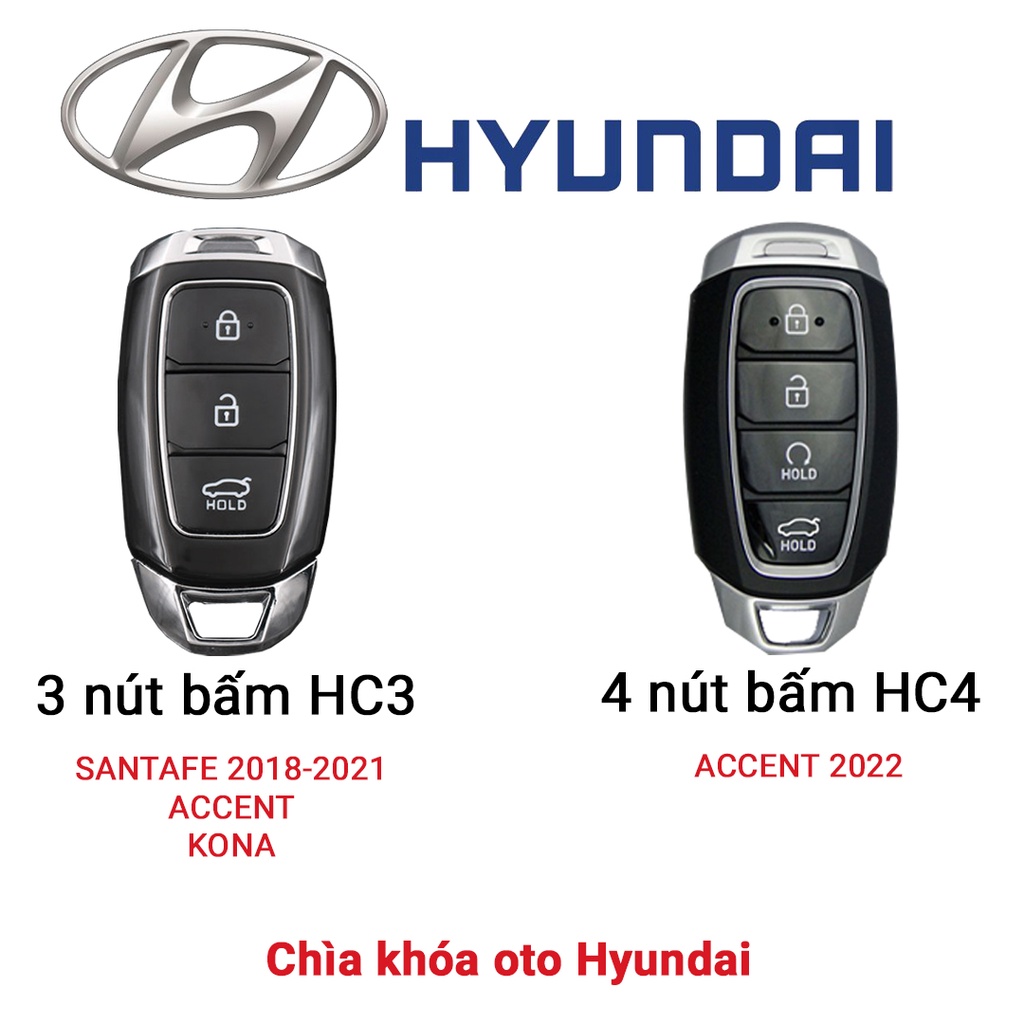 Bao da bọc chìa khóa smartkey ô tô Hyundai Accent Kona Santafe khâu tay móc đen có dây tay cầm HC