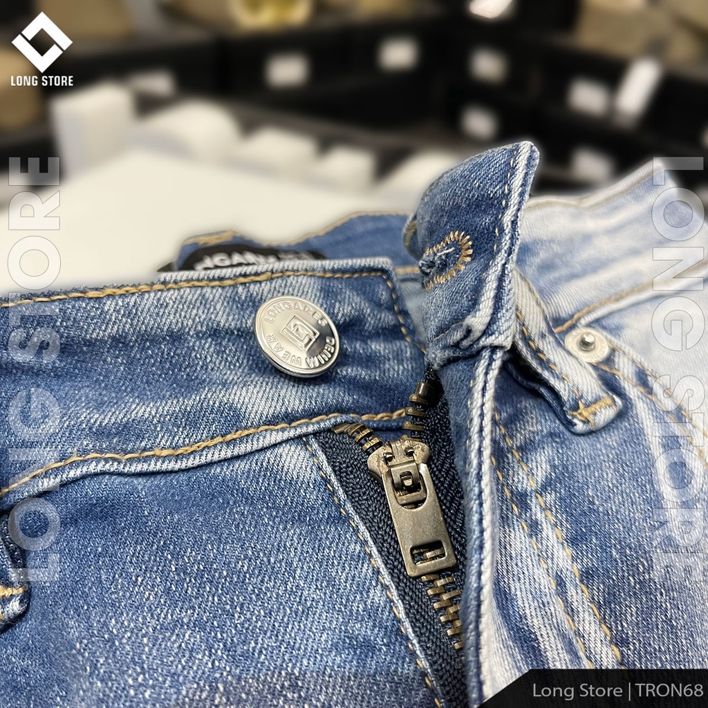 Quần jean nam xanh nhạt Silver Blue Lightning LONGARES cao cấp chất vải bò co giãn dáng ôm skinny siêu đẹp TRON68