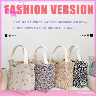 Túi xách tay bằng vải canvas in họa tiết xinh xắn dành cho nữ