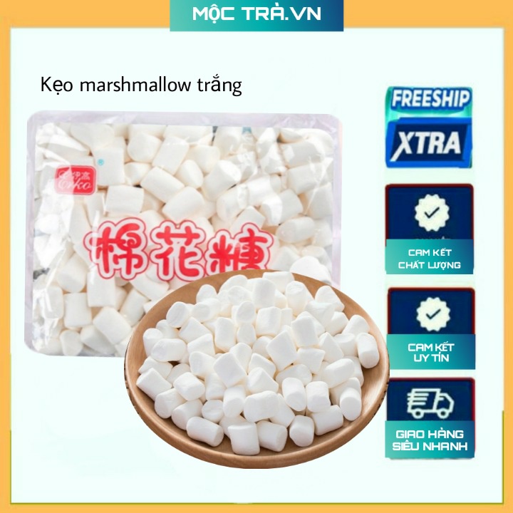 Kẹo marshmallow trắng, kẹo xốp, kẹo bông gòn dẻo