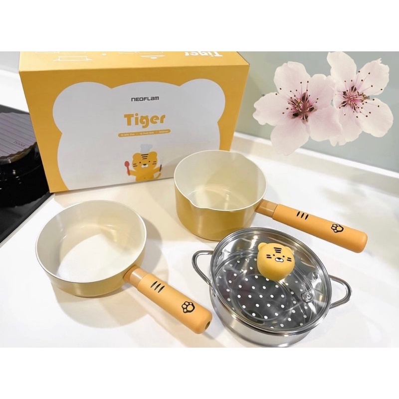 Bộ nồi nấu / hấp chống dính cao cấp ăn dặm cho bé NEOFLAM CHÍNH HÃNG