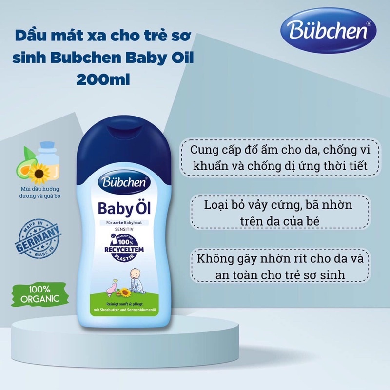 Dầu massage Bubchen Oil cho bé 200ml-400ml