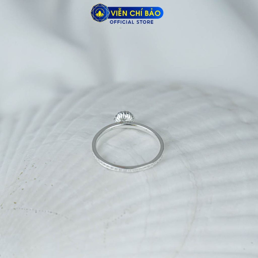 Nhẫn bạc nữ hình tròn viền bi chất liệu bạc 925 thời trang phụ kiện trang sức Viễn Chí Bảo N400877