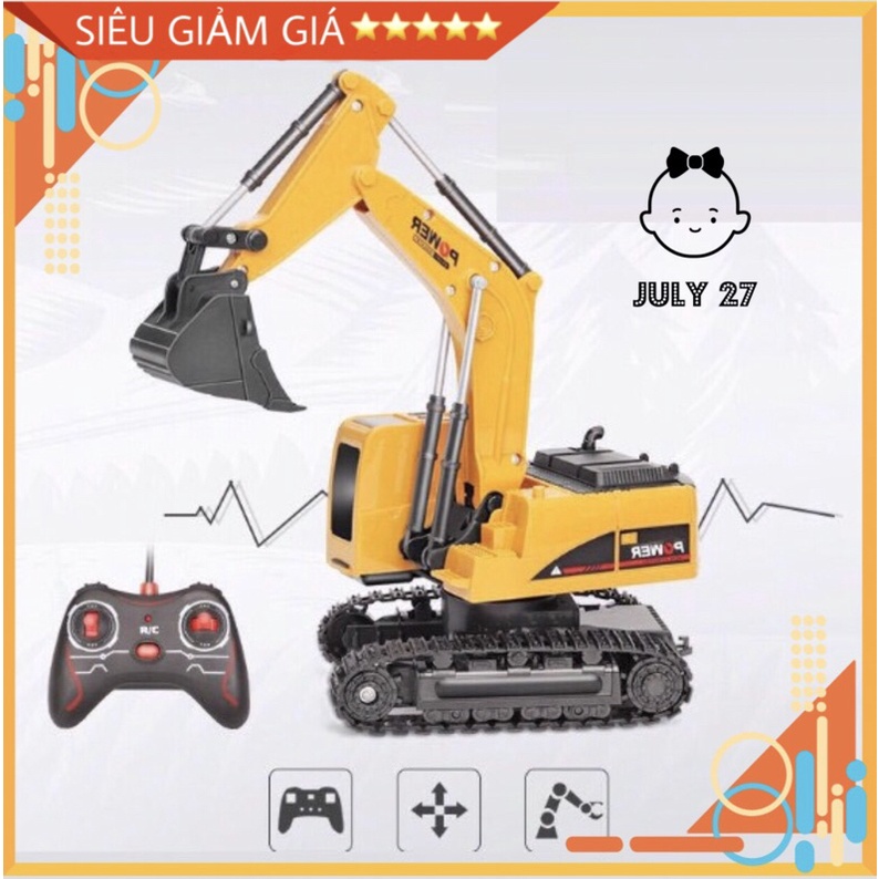 Máy Xúc Điều Khiển Từ Xa , Pin Sạc Lại Nhiều Lần, 5 Chức Năng, Di Chuyển 4 Chiều, Bánh Xích (Hàng Chất Lượng)
