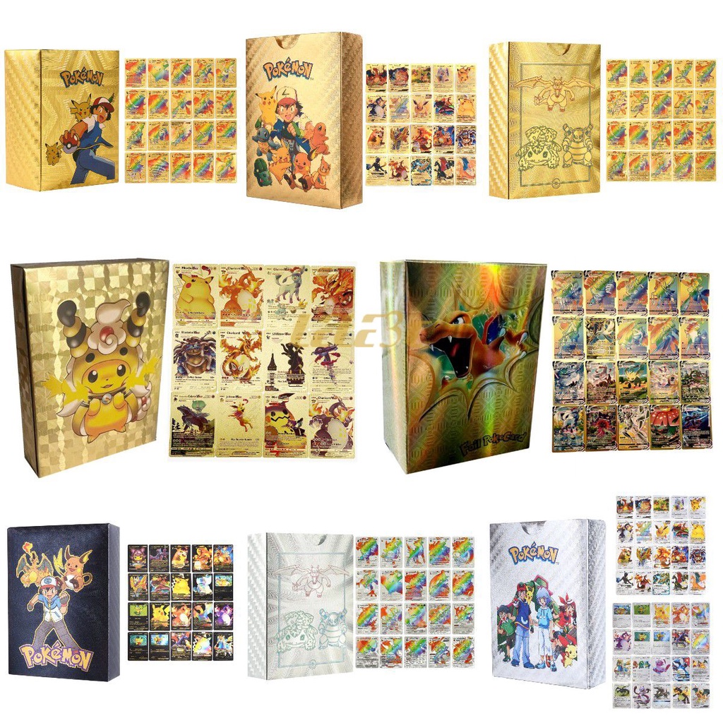 Bộ Sưu Tập 110 Thẻ Bài Pokemon Vàng Bạc Hoạt Hình Pokemon Cầu Vồng