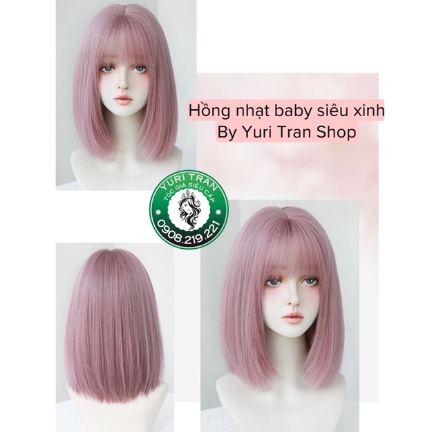 TÓC GIẢ SIÊU CẤP YURI TRAN ( ảnh thật chính chủ) VIC LAYER NGĂN HỒNG BABY SIÊU ĐẸP, tặng kèm lưới, màu chuẩn