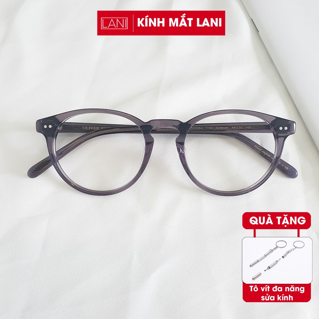 Gọng kính cận nam nữ tròn bầu Lani 5264 chất liệu nhựa cao cấp lõi thép siêu bền - Lắp mắt cận có độ theo yêu cầu