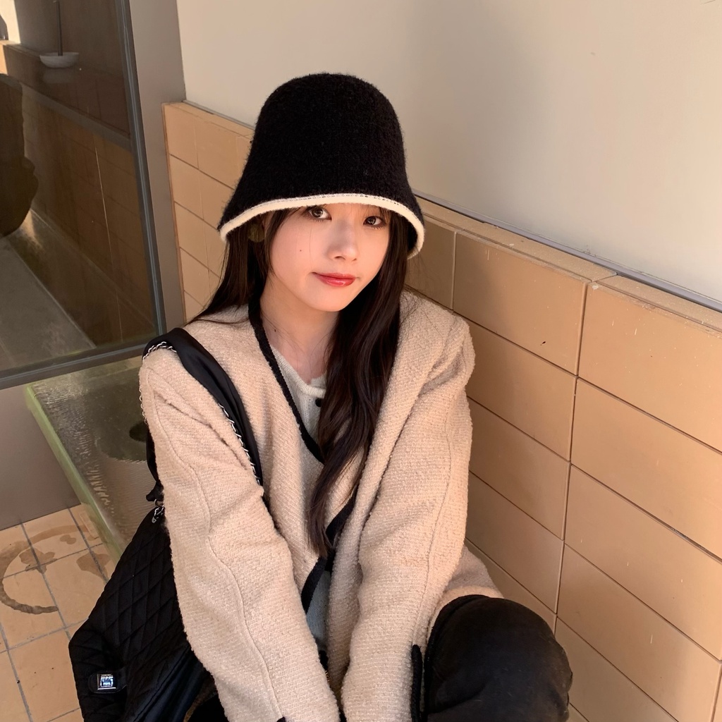 Mũ Bucket Ngắn Bằng Vải Lông Phong Cách Hàn Quốc Thanh Lịch Dễ Phối Đồ Dành Cho Bà Chen Showing