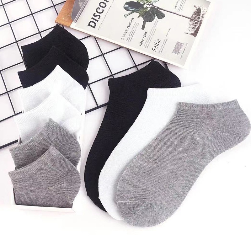 Tất vớ lười mắt cá chân nam nữ 2 màu đen trắng chất liệu Cotton co giãn 4 chiều thoáng khí phù hợp đi giầy tây TN042