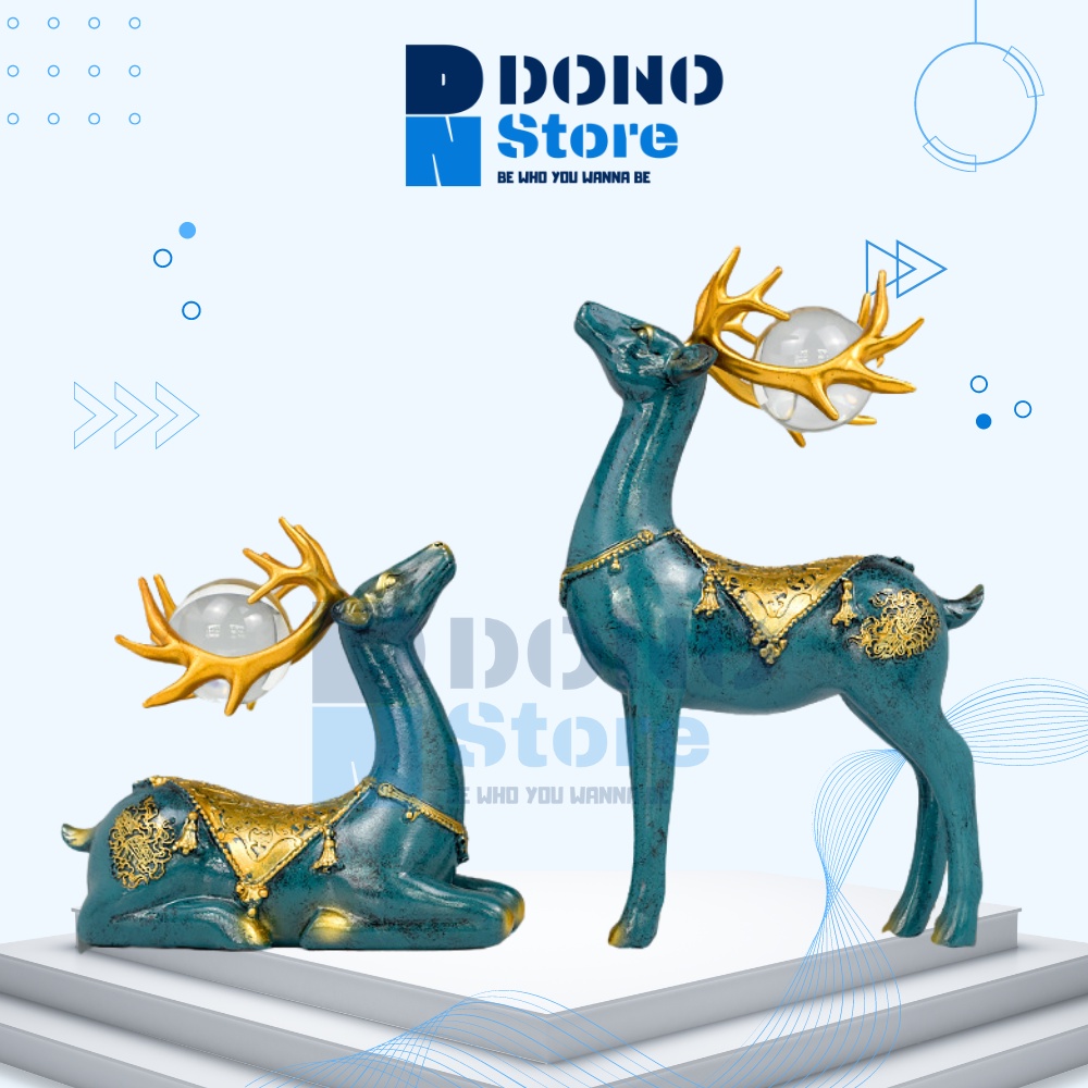 Tượng Cặp Hươu phong thuỷ, Tượng decor phòng phong cách bắc âu