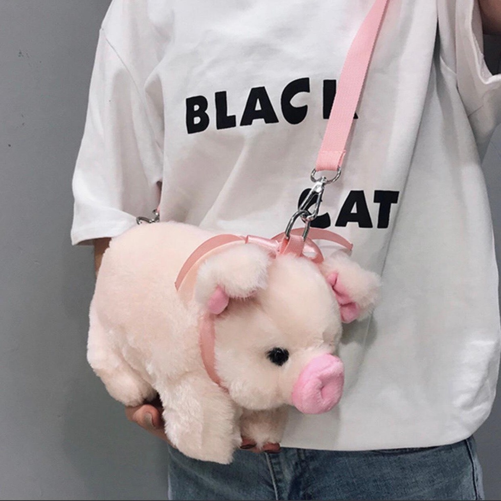 Túi Đeo Chéo Gấu  Nhồi Bông Hình Con Heo -  Túi Đeo Vai Gấu Con Heo Dễ Thương