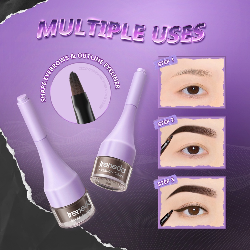 Ireneda Gel Vẽ Lông Mày Sắc Tố Cao Chống Thấm Nước Và Mồ Hôi Kèm Cọ Trang Điểm Lâu Trôi