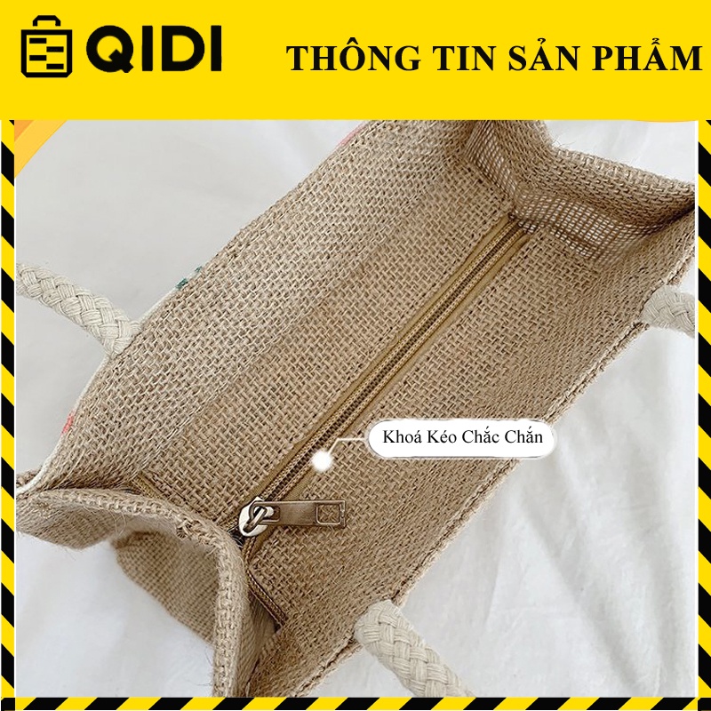 Túi Cói Mini In Hình Cô Gái Trung Hoa Phong Cách Vintage Hot Hit Mùa Hè 2022
