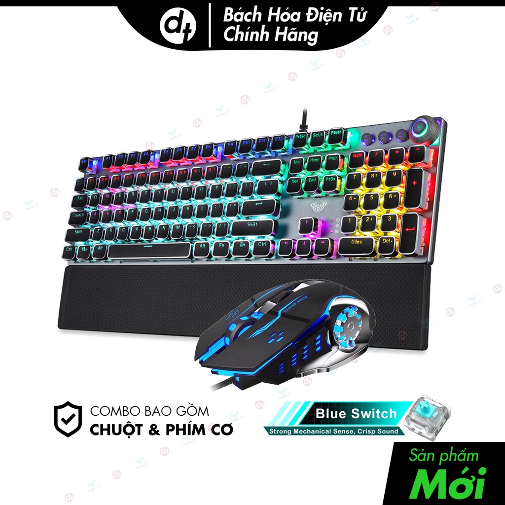 Combo Bàn phím chuột AULA F2088 / S20 cho game thủ , LED nền bảng kim loại 104 phím | Hàng Chính Hãng