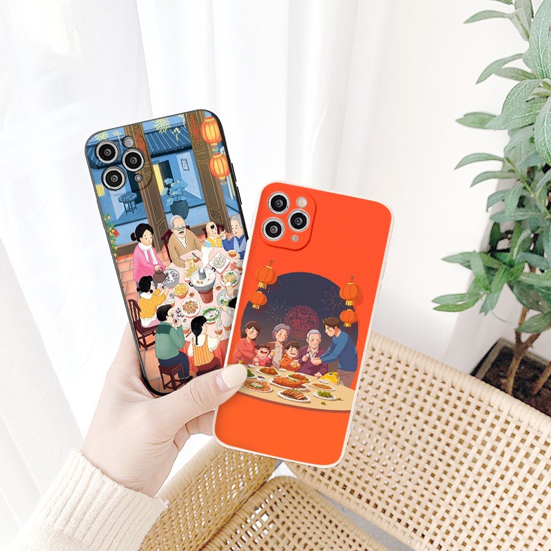 Ốp iphone cạnh vuông gia đình đoàn viên bảo vệ cam 6/6splus/7/7plus/8/8plus/x/xr/xs/11/12/13/14/pro/max/plus/